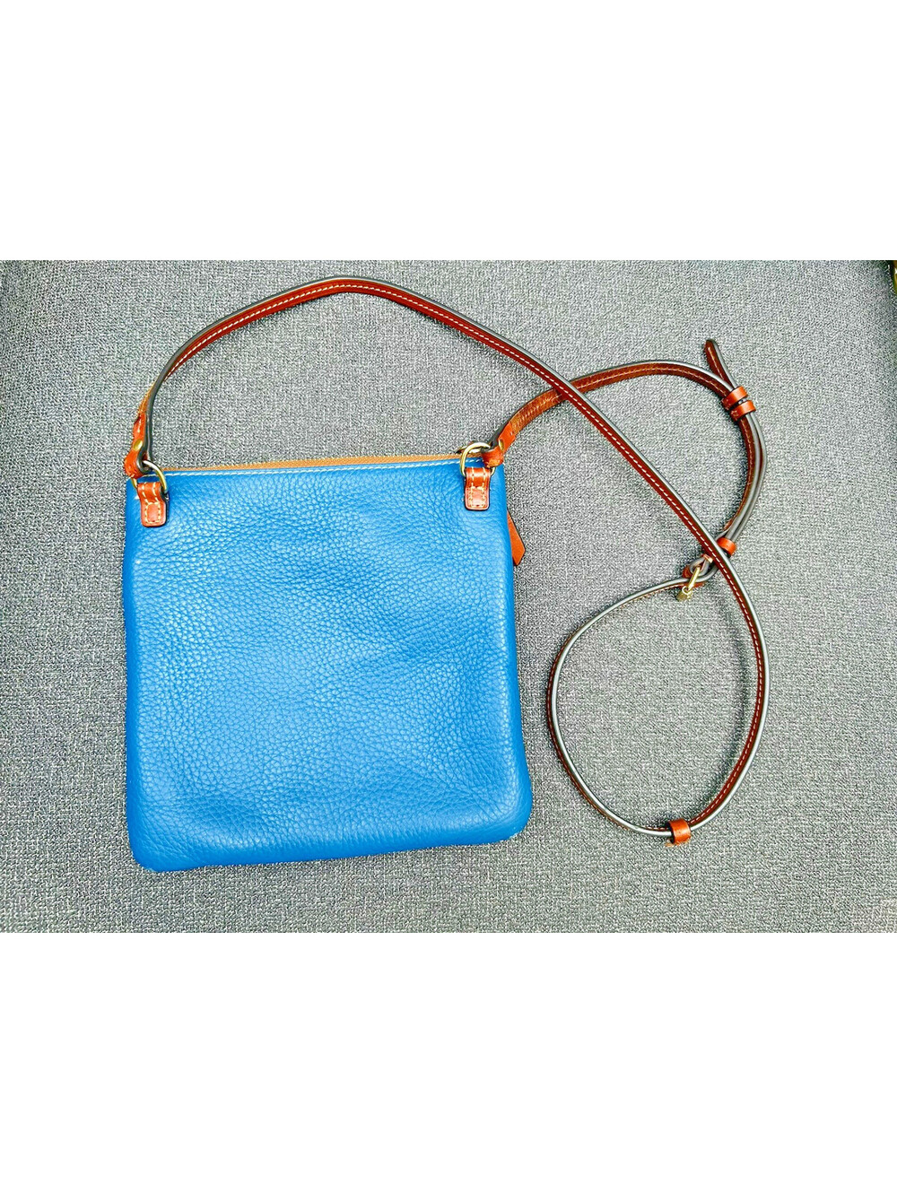 Dooney & Bourke Pebble Leather Royal Blue Crossbody Bag Purse Y2K Boho - Picture 5 of 15